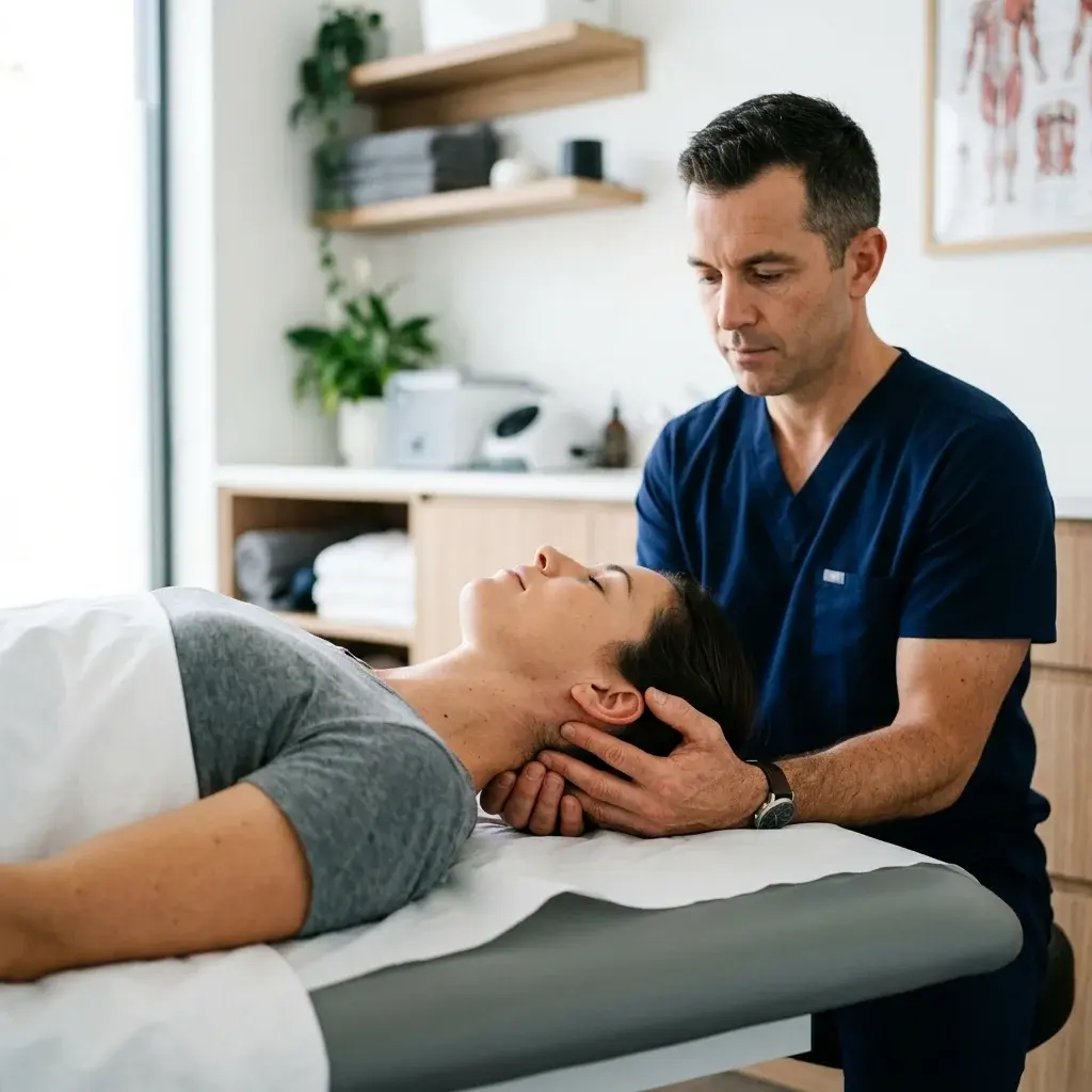 MRI clinica di un'ernia del disco cervicale che comprime la radice nervosa